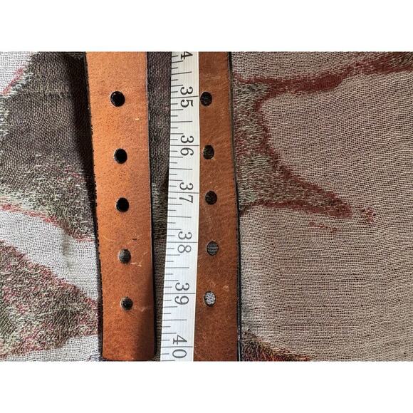 Brave Beltworks Wide Double Strap Brass Loops Brown Distressed Size 35-39” Waist - Picture 12 of 12